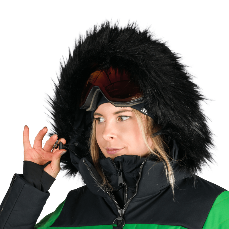 Dámska lyžiarska technická trendy zateplená bunda TAYLER - Farba: greenblack, Veľkosť: XS