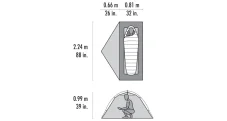 MSR Hubba Hubba LT 1 – rozmery a pôdorys stanu