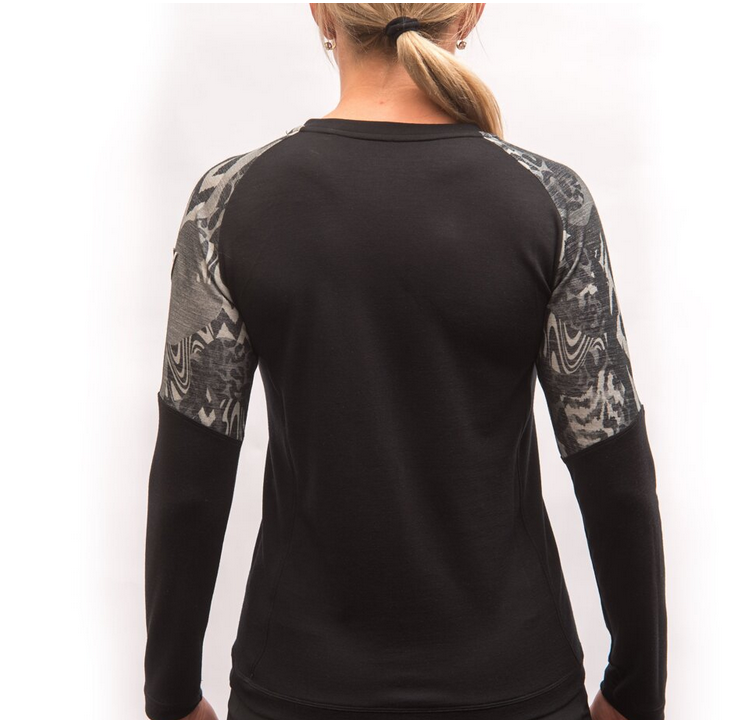 Fresh Trash | Escape Merino – dámske tričko s dlhým rukávom - Farba: Black/Zebra, Veľkosť: XL