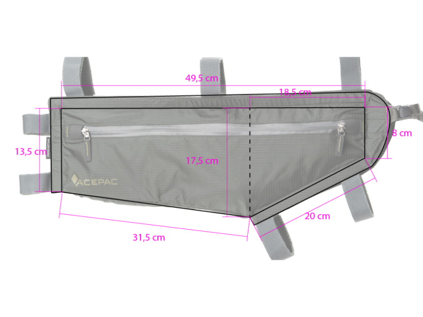 Acepac Zip Frame Bag L MKIII - Farba: Sivá