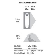 MSR Hubba Hubba Bikepack 1 – pôdorys a rozmery