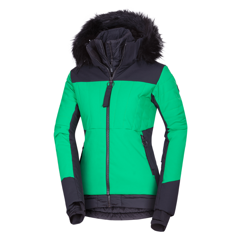 Dámska lyžiarska technická trendy zateplená bunda TAYLER - Farba: greenblack, Veľkosť: XS
