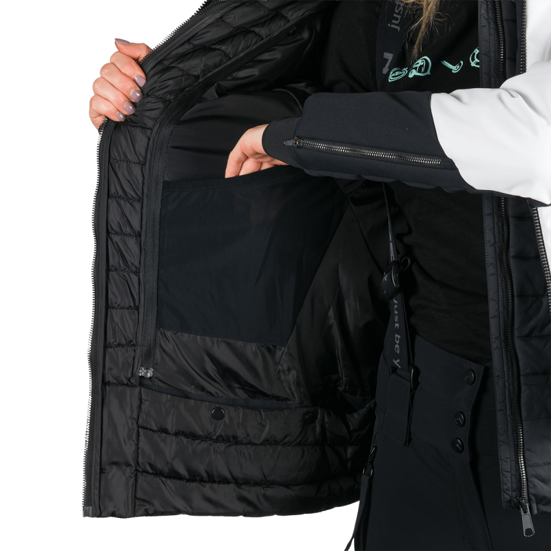 Dámska lyžiarska technická trendy zateplená bunda TAYLER - Farba: greenblack, Veľkosť: XS