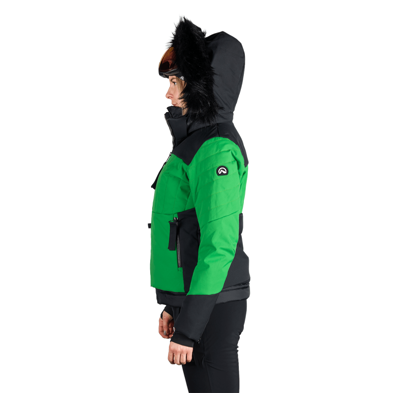 Dámska lyžiarska technická trendy zateplená bunda TAYLER - Farba: greenblack, Veľkosť: XS