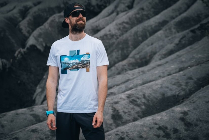 Husky Tee Skyline M – biele tričko na postave v horách