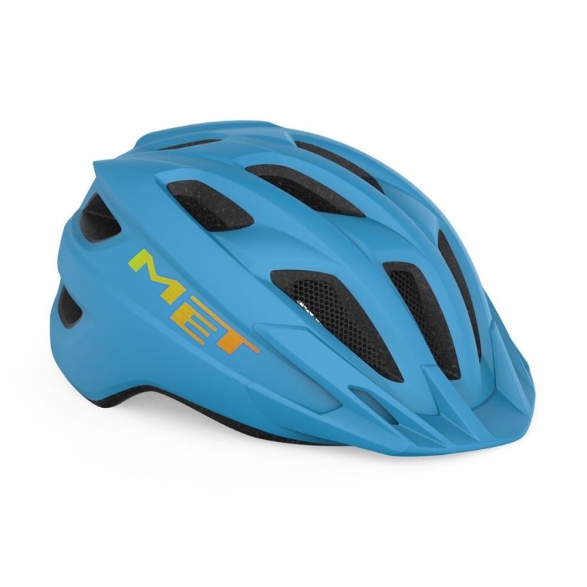 MET Crackerjack Cyan Blue – detská cyklistická prilba, bočný pohľad