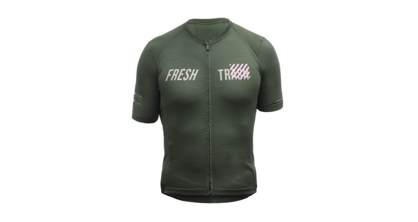 Fresh Trash Men's Lite Merino Evo Jersey - cyklo dres - Farba: Olive Green, Veľkosť: L