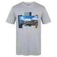 Husky Tee Skyline M – tričko svetlosivé s horskou potlačou