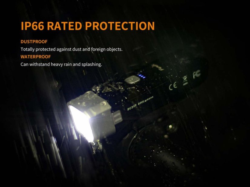 Fenix BC25R – odolnosť proti dažďu a prachu IP66
