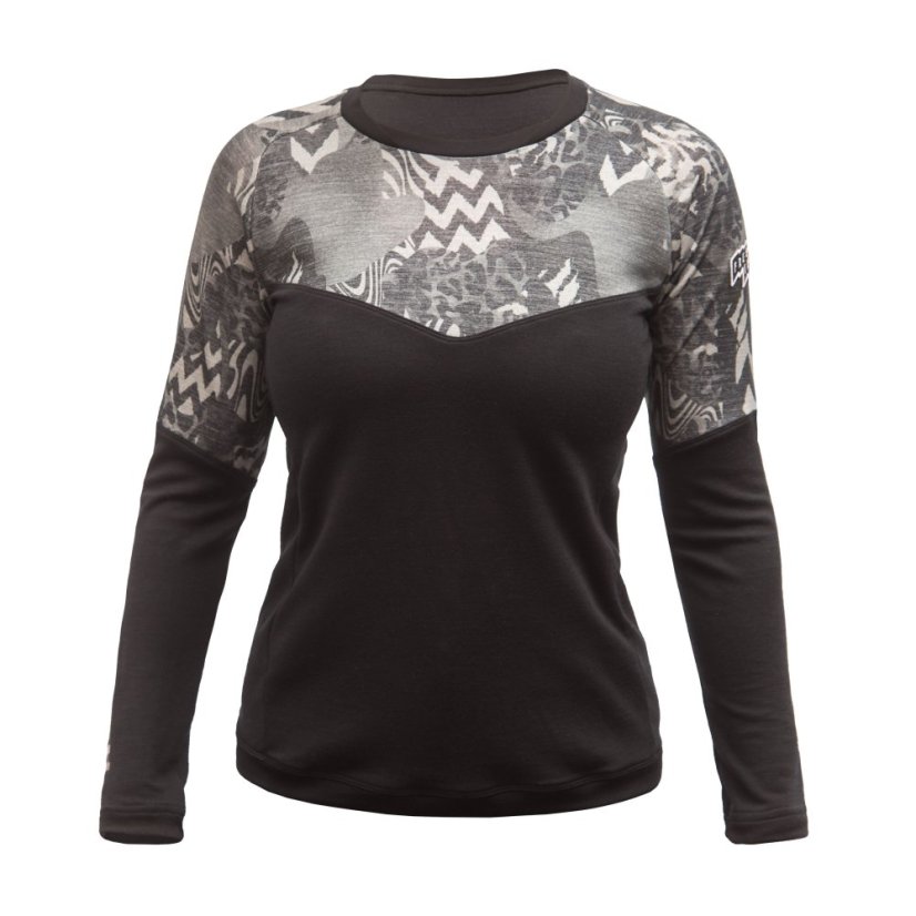 Fresh Trash | Escape Merino – dámske tričko s dlhým rukávom - Farba: Black/Zebra, Veľkosť: XL