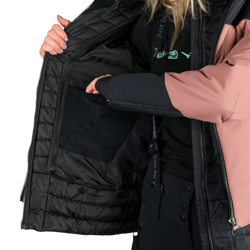 Dámska lyžiarska technická trendy zateplená bunda TAYLER - Farba: greenblack, Veľkosť: XS