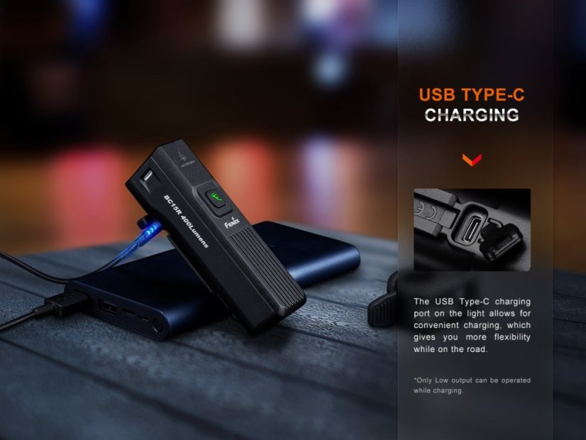 Fenix BC15R – nabíjanie cez USB-C