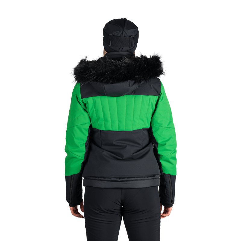 Dámska lyžiarska technická trendy zateplená bunda TAYLER - Farba: greenblack, Veľkosť: XS