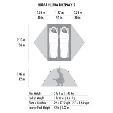 MSR Hubba Hubba Bikepack 2 – pôdorys a rozmery