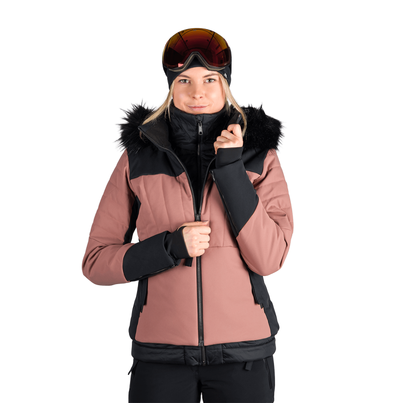Dámska lyžiarska technická trendy zateplená bunda TAYLER - Farba: greenblack, Veľkosť: XS