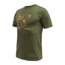 Sensor Merino Active T-Shirt - merino tričko s kr. rukávom - Vzor Hiking, Farba Safari Green