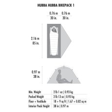 MSR Hubba Hubba Bikepack 1 – pôdorys a rozmery