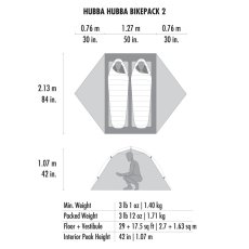MSR Hubba Hubba Bikepack 2 – pôdorys a rozmery