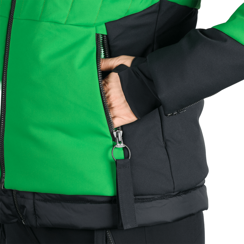 Dámska lyžiarska technická trendy zateplená bunda TAYLER - Farba: greenblack, Veľkosť: XS