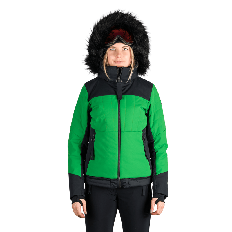 Dámska lyžiarska technická trendy zateplená bunda TAYLER - Farba: greenblack, Veľkosť: XS