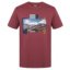Husky Tee Skyline M – tričko bordové s horskou potlačou