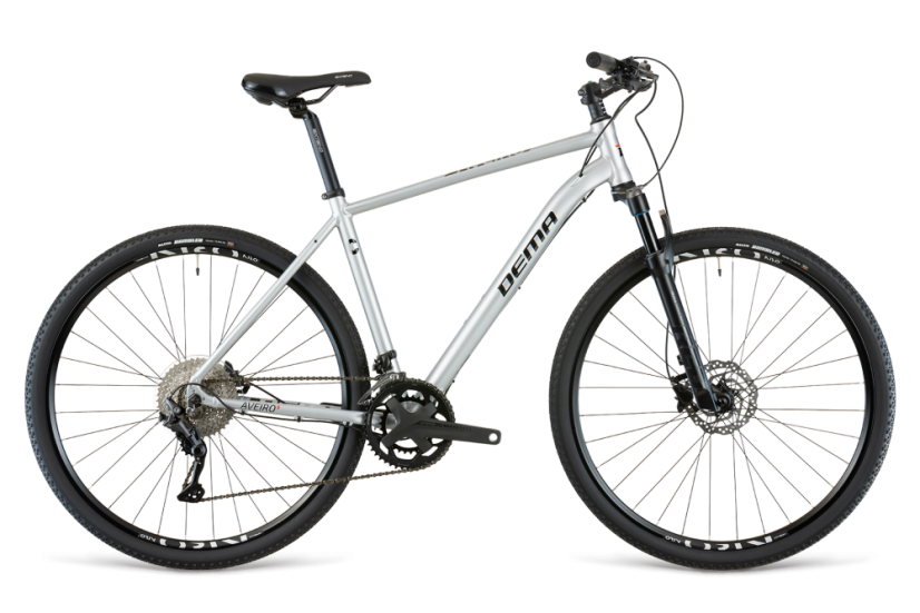DEMA Aveiro 9 – krosový bicykel 28″, strieborno-čierny