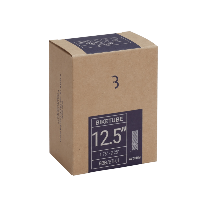 BBB BikeTube BTI-01 – 12,5 × 1,75–2,25″, autoventil 33 mm, balenie BBB BikeTube BTI-01 – 12,5 × 1,75–2,25″, autoventil 33 mm, balenie